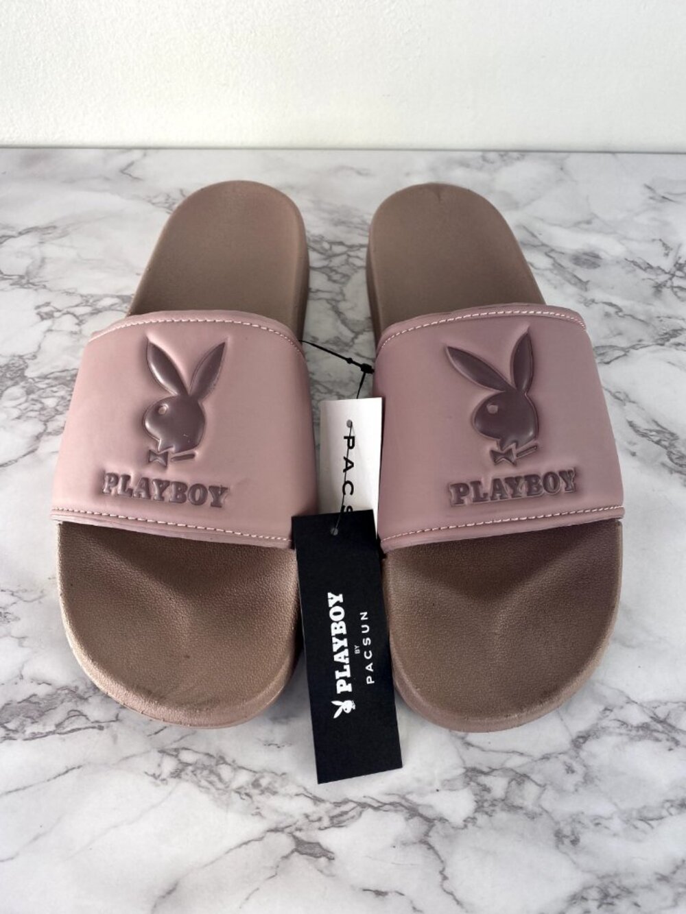 Playboy Men's Mauve By Pacsun Bunny Slide Sandals SZ 10